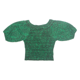 OASIS Womens Printed Top Green Animal Print S