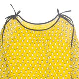 Womens Printed Blouse Yellow Long Sleeve Spotted S