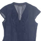 H&M Womens Top Blue V-Neck Sleeveless M