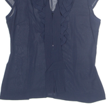 H&M Womens Top Blue V-Neck Sleeveless M