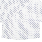 Womens Printed Blouse White V-Neck Long Sleeve Floral M