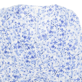 H&M Womens Printed Blouse Blue Long Sleeve Floral M