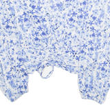 H&M Womens Printed Blouse Blue Long Sleeve Floral M