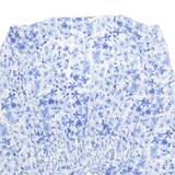 H&M Womens Printed Blouse Blue Long Sleeve Floral M