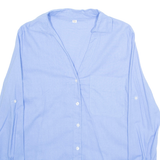 Womens Shirt Blue V-Neck Long Sleeve XS
