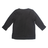 H&M Womens Blouse Black V-Neck Long Sleeve S