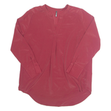 CHICOREE Womens Blouse Red V-Neck Long Sleeve XL