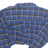 ZARA Womens Printed Blouse Blue Collared Long Sleeve Plaid L