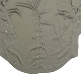 H&M Womens Blouse Green V-Neck Long Sleeve 2XL