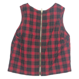 FOREVER 21 Womens Printed Top Red Sleeveless Plaid M