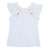 ROSEBUD Womens Printed Top Blue Sleeveless Striped S