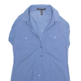 BCBGMAXAZRIA Womens Top Blue V-Neck Sleeveless M