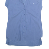 BCBGMAXAZRIA Womens Top Blue V-Neck Sleeveless M