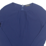 TWIN SET Womens Bardot Blouse Blue Long Sleeve XS