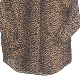 H&M Womens Printed Blouse Brown Long Sleeve Animal Print S