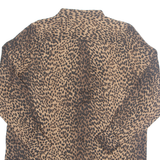 H&M Womens Printed Blouse Brown Long Sleeve Animal Print S
