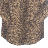 H&M Womens Printed Blouse Brown Long Sleeve Animal Print S