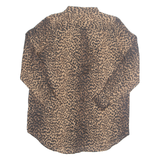 H&M Womens Printed Blouse Brown Long Sleeve Animal Print S