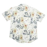 LE CAVIAR Womens Printed Blouse Cream Collared Floral M