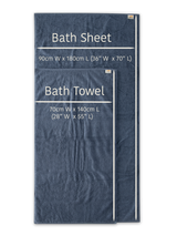 Organic and Fairtrade Cotton Bath Sheet size difference to bath towels in Alps#color_alps