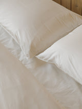 Organic and Fairtrade Cool + Crisp Cotton Bed Sheet Set in White#color_white