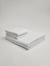 Organic and Fairtrade Cool + Crisp Cotton Bed Sheet Set in White#color_white