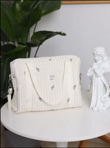 Anymom Mommy Diaper Bag Stuff Flower Handbag Embroidery Quilted Shoulder Mommy Bag Stroller for Baby