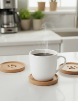 Anygleam Natural Wood 4pcs Wooden Cup Coaster Kitchen Tools Accessories