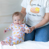 the wee bean baby reversible zipper PJ pajamas in dim sum 