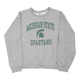 Michigan State Spartans Jerzees College Sweatshirt - Medium Grey Cotton Blend