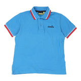 Age 10 Diadora Polo Shirt - Large Blue Cotton