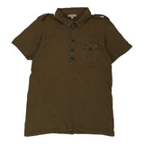 Burberry London Polo Shirt - Large Khaki Cotton