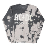 Back In Black Ac/Dc Band Sweatshirt - Small Grey Cotton Blend