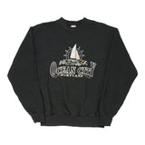 Made in USA Ocean City Maryland Jerzees Sweatshirt - Medium Black Cotton Blend