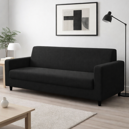 Anyseat 3-Seater Sofa Cover – Plain Gray Style Slipcover for Living Room Chair Protection