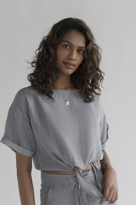 Twist and Sway Top in Stone Grey