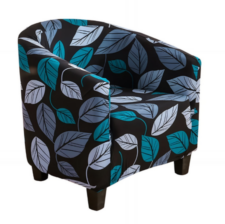 Anyseat Light Black Leaf Chair Cover – Plain Dustproof Tub Slipcover for Home Décor