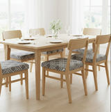 Anyseat Grey White Macro Knitted Design Print Chair Cover – Stretch Washable Removable Seat Cover for Dining & Kitchen