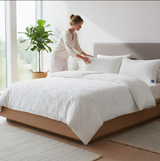 ANYHOUZ White Quilted Duvet Cover – Luxury Breathable Puffer Bed Comforter
