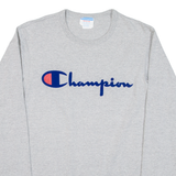 CHAMPION Mens T-Shirt Grey Long Sleeve M