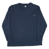 DICKIES Mens T-Shirt Blue Long Sleeve XL