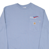 CARHARTT Pennant Midstream L.l.c Mens T-Shirt Blue Long Sleeve USA S