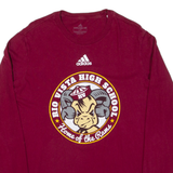 ADIDAS Rio Vista High School Mens T-Shirt Maroon Long Sleeve USA L