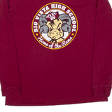 ADIDAS Rio Vista High School Mens T-Shirt Maroon Long Sleeve USA L