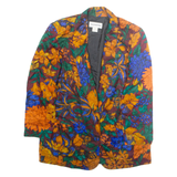 BRECKENRIDGE Womens Blazer Jacket Orange Silk Floral S