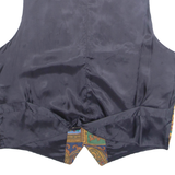 LAWYER Mens Waistcoat Orange Crazy Pattern M