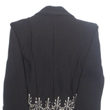 FAUST JUNIOR Womens Blazer Jacket Black Floral M