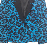 CATHERINE DE FOOLTER Womens Blazer Jacket Blue Floral M