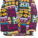 KARIBO Womens Blazer Jacket Purple Crazy Pattern L
