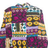 KARIBO Womens Blazer Jacket Purple Crazy Pattern L